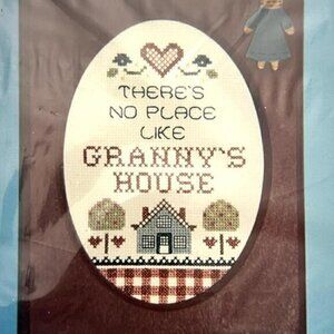 🛍️2 for $25 Sale🛍️ Needles 'N Hoops Cross Stitch Granny's House VTG  Farmhouse